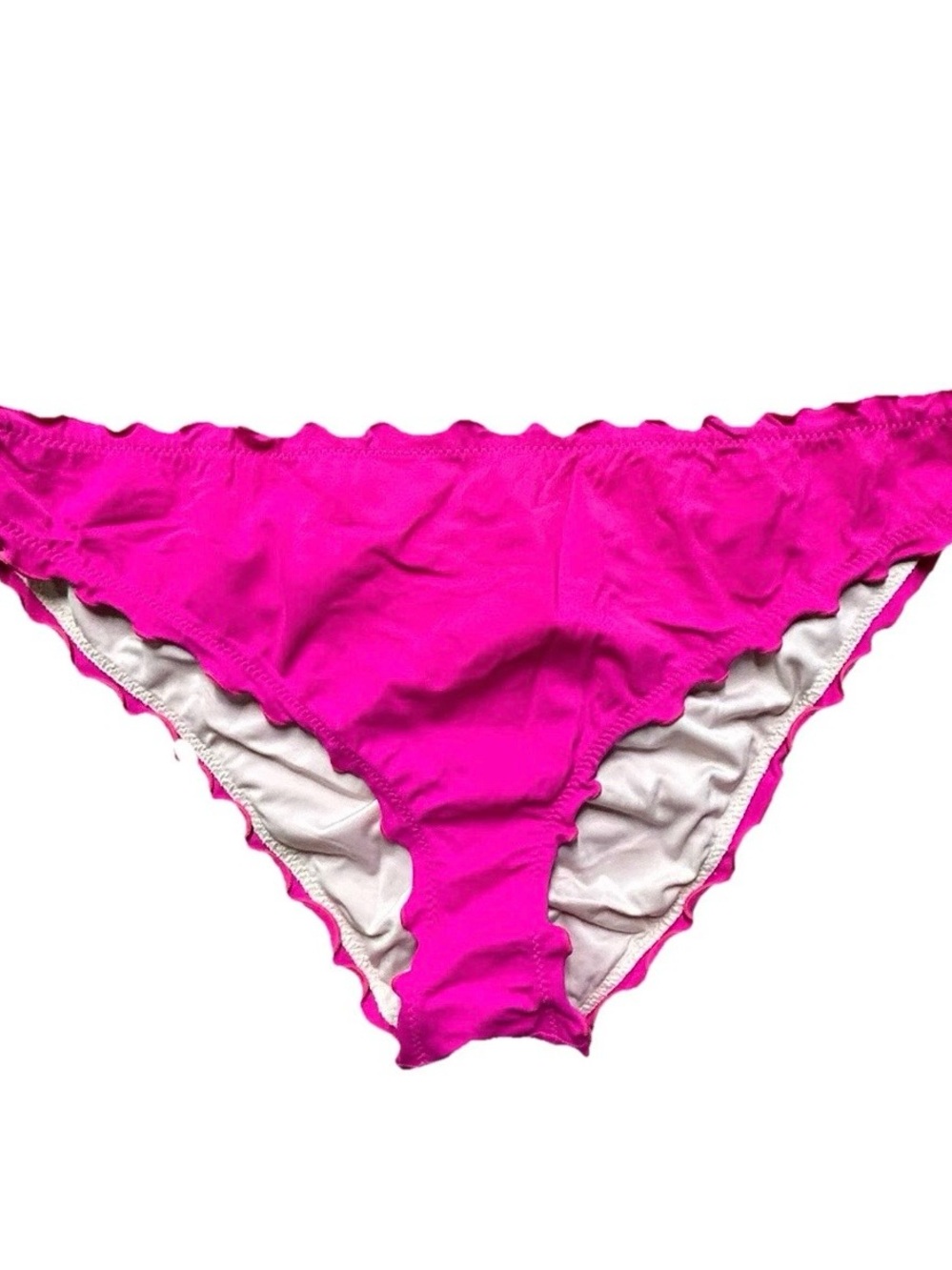 Women’s Shade & Shore Hot Pink Bikini Bottom Ruffled Edges Size XL